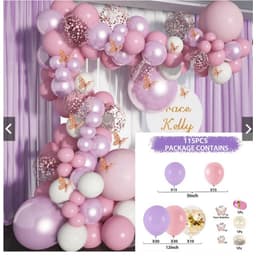 Party Decoration Set Ballon Garland Set Arch Ballon Decoration (Pink Purple) 2