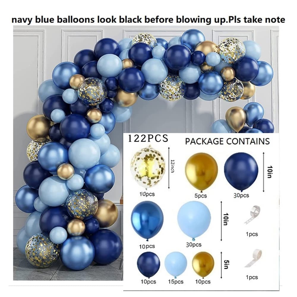 Party Decoration Set Ballon Garland Set Arch Ballon Decoration (Blue Gold)