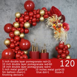 Party Decoration Set Ballon Garland Set Arch Ballon Decoration (Red Gold) 1