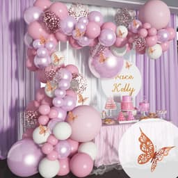Party Decoration Set Ballon Garland Set Arch Ballon Decoration (Pink Purple) 1