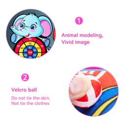 Kids Toys Cartoon Dart Board Set Animal Shape Cute Elephant Hanging Painting Sticky Ball target throwing indoor and outdoor educational Dart Toys 3