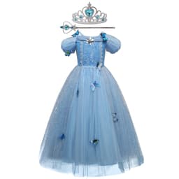 Cinderella Kids Party Fancy Butterfly Girls Dresses Cosplay Costume 5