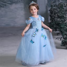 Cinderella Kids Party Fancy Butterfly Girls Dresses Cosplay Costume 2