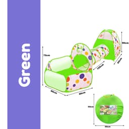 3-in-1 Adventure Kids Play Tent Crawl/Tunnel & Ball Pit Popup Bounce 4