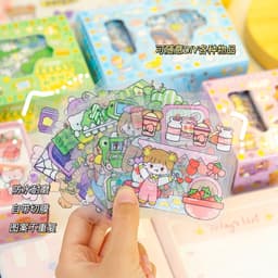 Gift Box Washi Sticker Set – Perfect for Journals, Scrapbooks & DIY Crafts Adorable Girl Cartoon 5