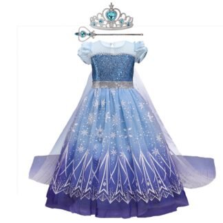 Princess Girls Dress Fancy Party Tulle Outfit for Princess Halloween Cosplay Birthday Party Costume